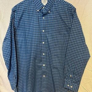 L.L. Bean Men's Casual Blue Checkered Shirt